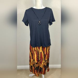 Forever Caroline Vintage Zebra Print Necklace Pullover Dress